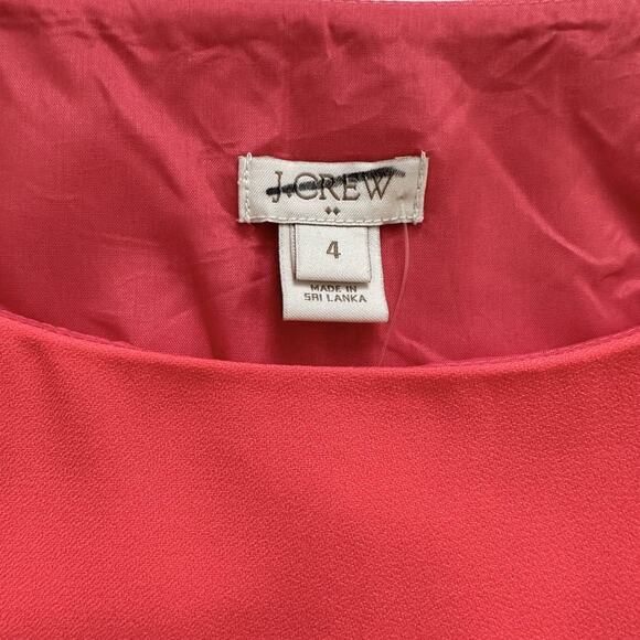 J. Crew Dress Coral Orange Sleeveless Crew Neck Pockets Summer Sheath Size 4 - Picture 2 of 12